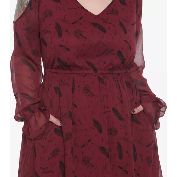 Harry Potter Sheer Cold Shoulder Dress Plus Size 2X - Picture 7 of 8